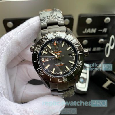 Best Copy Omega Seamaster Planet Ocean GMT Black SS Case Watch